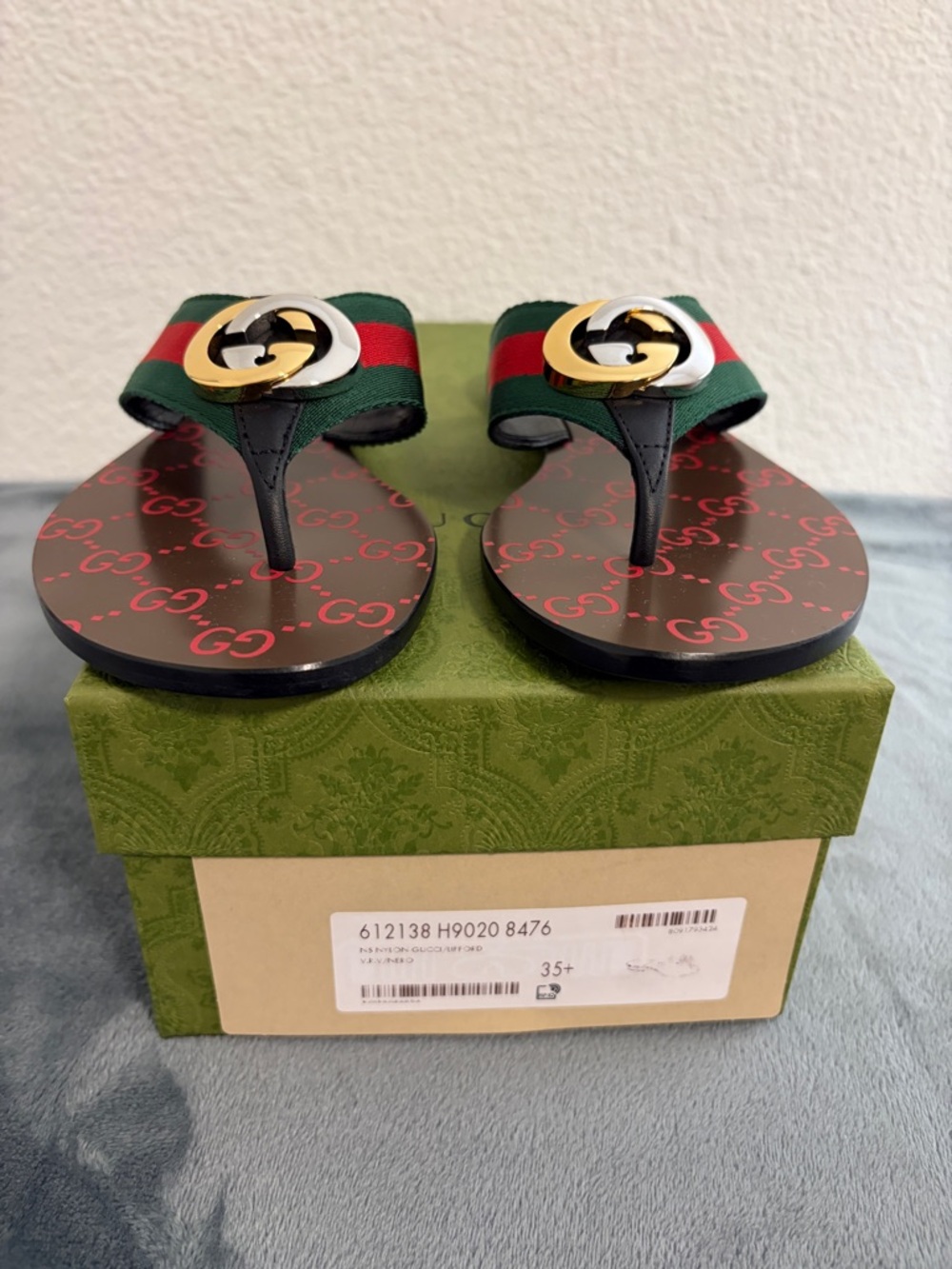 Brand New Women’s Gucci GG Thong Interlocking G Sandals Sz 35.5 (US 5.5) - Picture 10 of 10